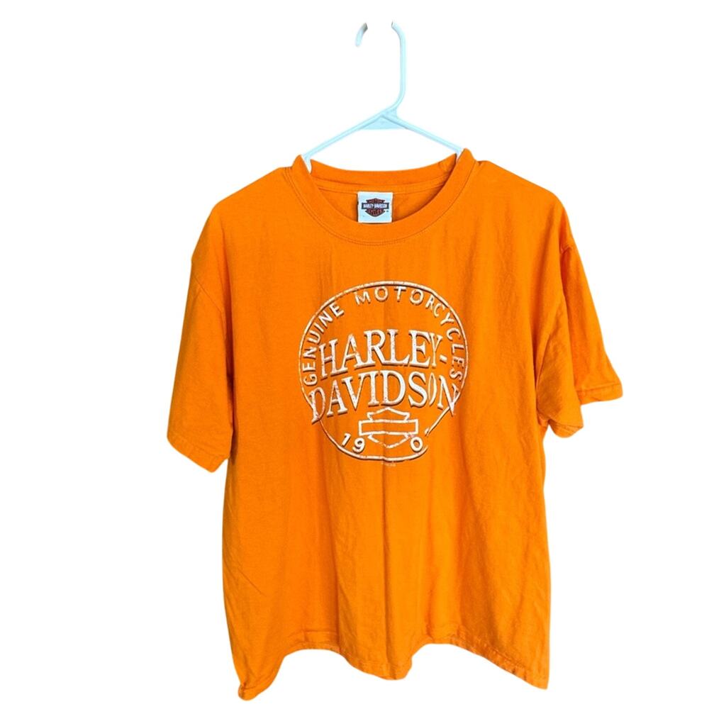 Harley-Davidson Orange Graphic T-Shirt Large 42β44 Pin-Up Motorcycle